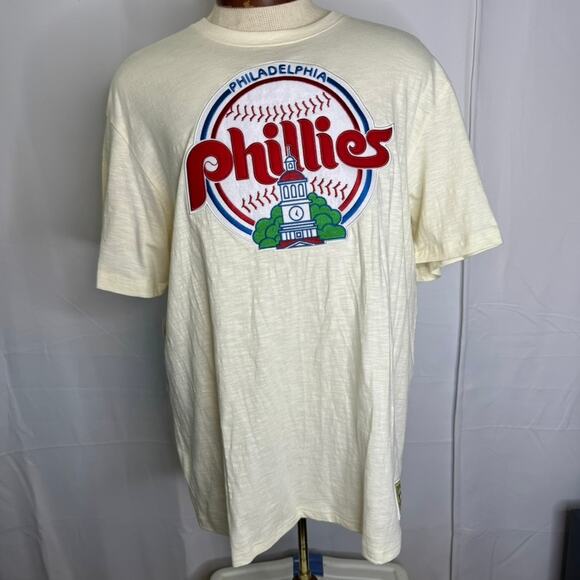 Mitchell & Ness Philadelphia Phillies Cooperstown Vintage Logo Slub Tee XL - Picture 2 of 9
